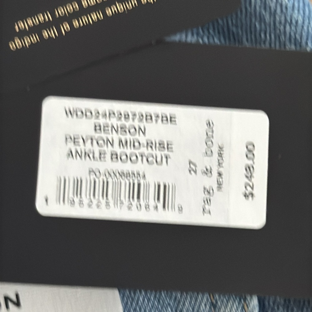 rag and bone the peyton mid-rise raw hem ankle bootcut jeans size 27 - Picture 7 of 10